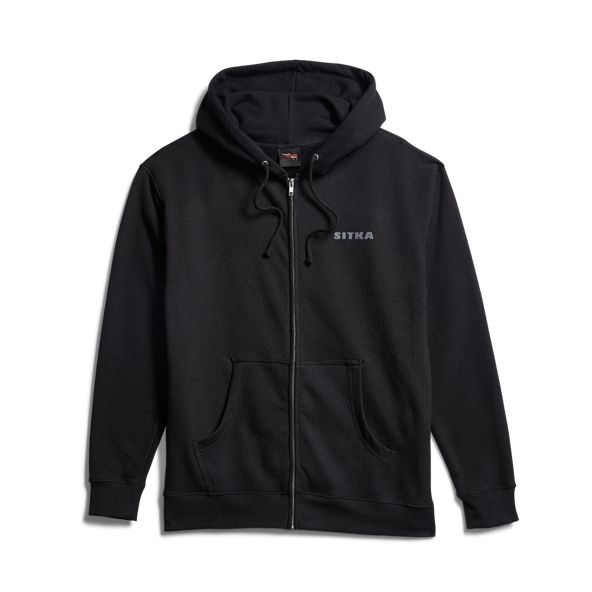 Sitka Cedar Rub Zip Hoodie Herren Schwarz | PEVSLJ029