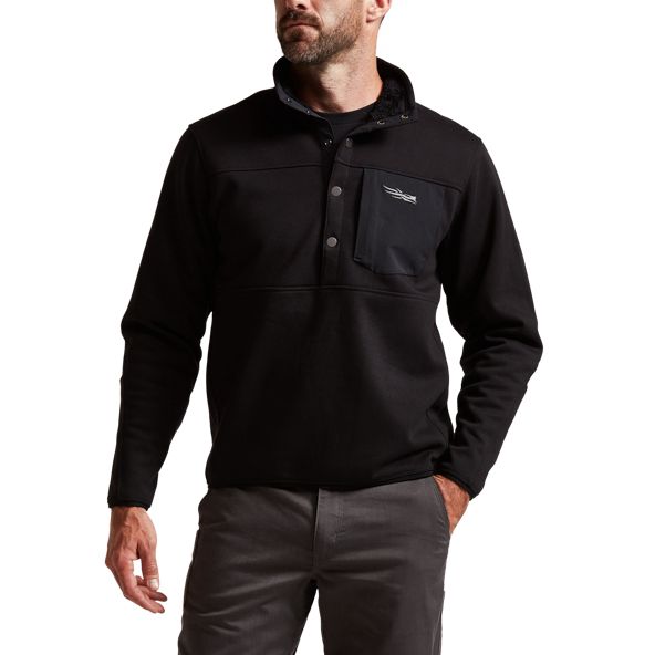 Sitka Front Range Snap Fleece Herren Schwarz | GKHFAW583