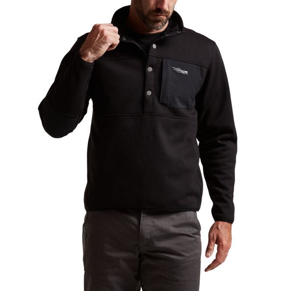 Sitka Front Range Snap Fleece Herren Schwarz | GKHFAW583