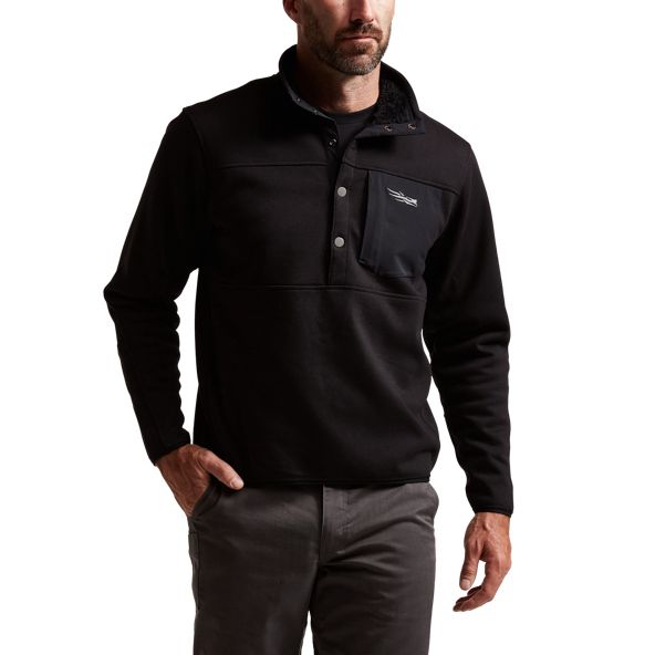 Sitka Front Range Snap Fleece Herren Schwarz | GKHFAW583