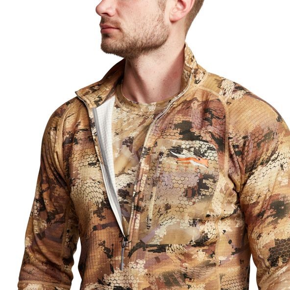 Sitka Grinder Half-Zip Fleece Herren Camouflage | QYJXRK294