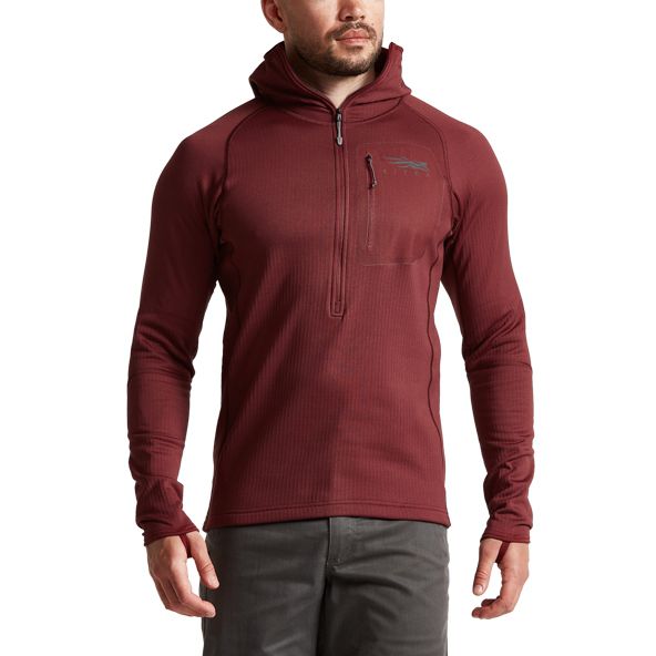 Sitka Heavyweight Hoodie Herren Rot | QXDPLA605