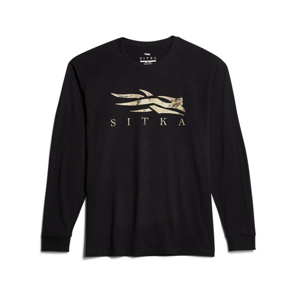 Sitka Optifade Icon Long Sleeve T Shirts Herren Schwarz | FSTYOD581