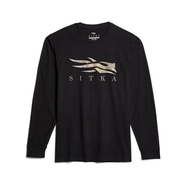 Sitka Optifade Icon Long Sleeve T Shirts Herren Schwarz | CFDZMO390