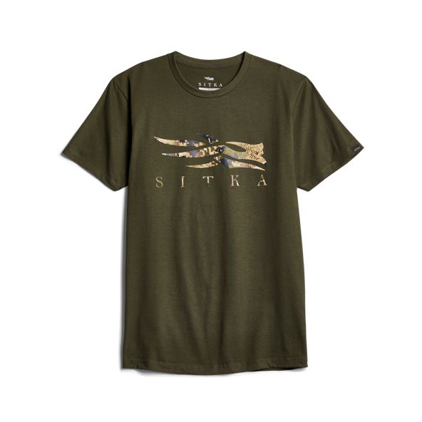 Sitka Optifade Icon T Shirts Herren Grün | TLOXUR879